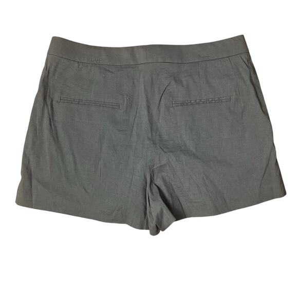 Theory Blue Gray Linen Viscose Pleated Front Dressy Shorts Size US 8 - Picture 2 of 4